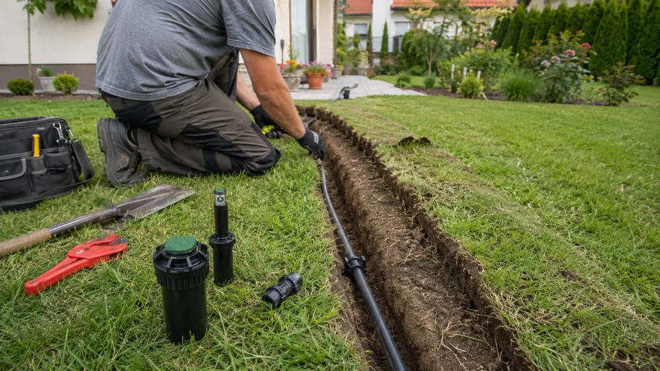 Öntözőrendszer telepítése egy kialakított kertben
