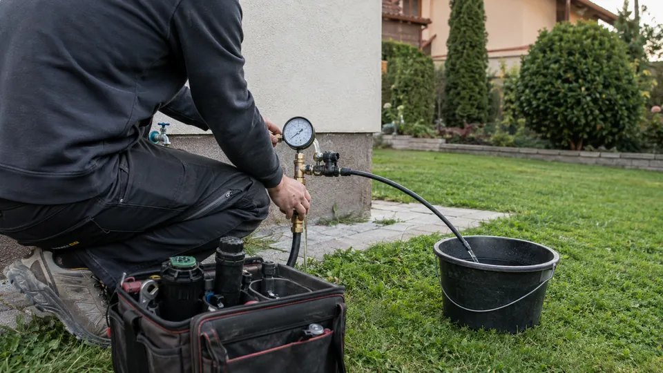 Víznyomás ellenőrzése az öntözőrendszer kialakításához
